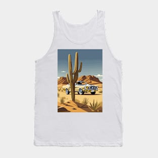 Muscle Car Shelby Desert Scene Tank Top